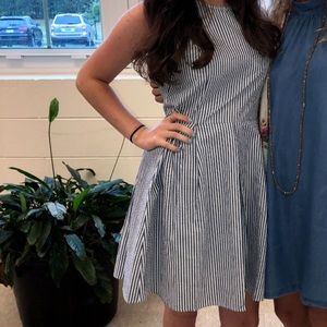 Blue and white dress